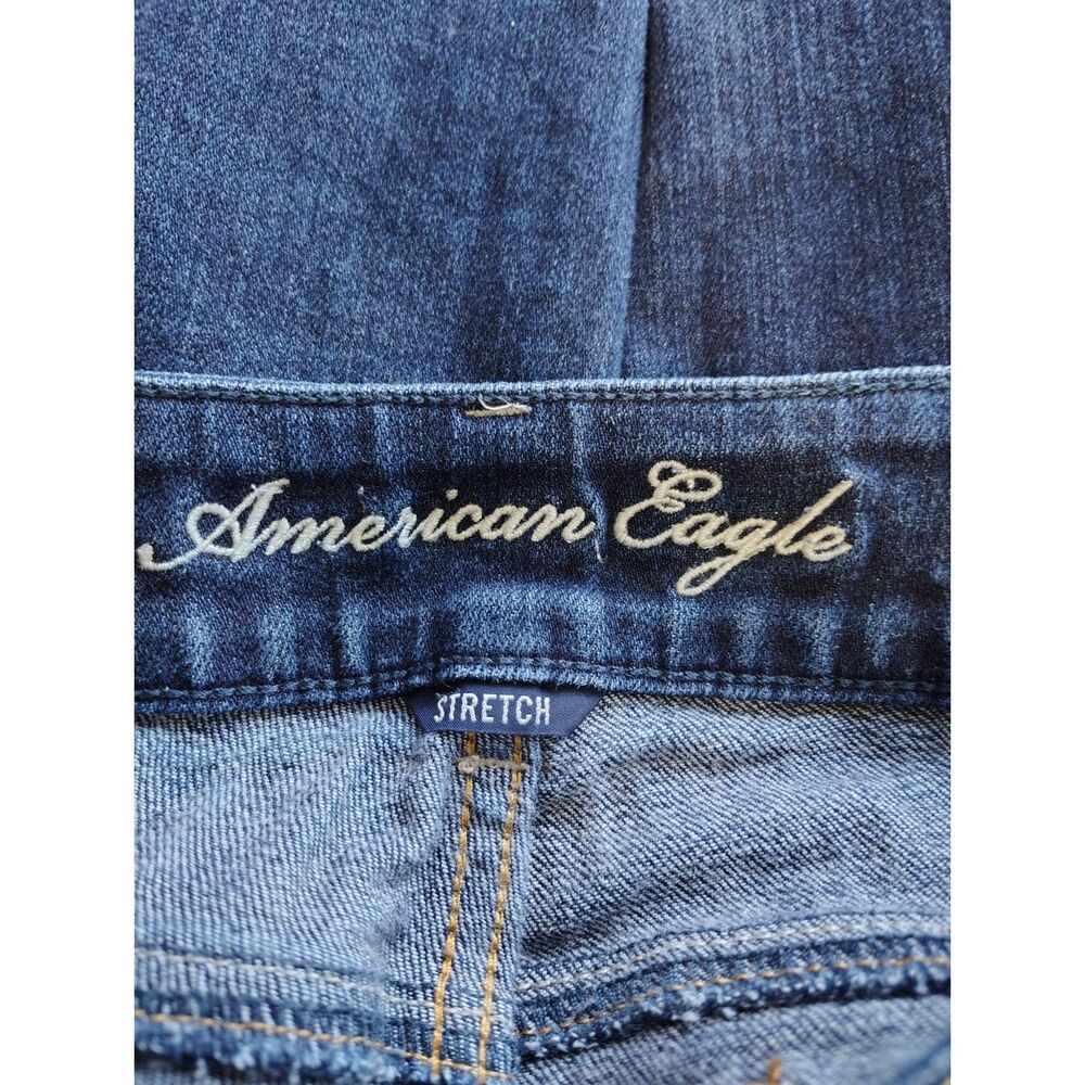 Y2K American Eagle Low Rise Skinny Stretch Jeans Women's 2R Dark Wash - Picture 4 of 5